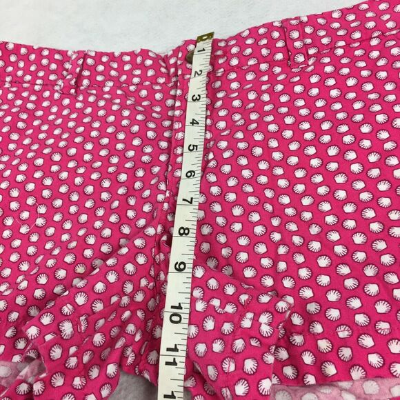 Old Navy 3" Chino Shorts 8 Seashell Print Dark Pink White Casual Khaki Beach M - Picture 9 of 10